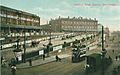Manchester London Road station, coloured old postcard