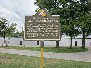 Mandeville Battle of Lake Pontchartrain plaque