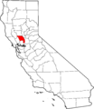 Map of California highlighting Yolo County