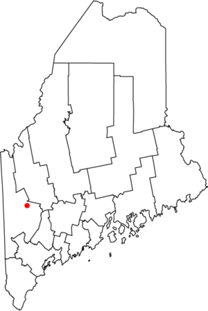 Map of Maine highlighting Rumford