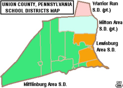 Map of Union County Pennsylvania School Districts
