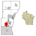 Ozaukee County Wisconsin Incorporated and Unincorporated areas Cedarburg Highlighted