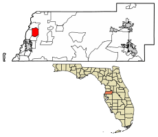 Location of Bayonet Point in Pasco County, Florida.