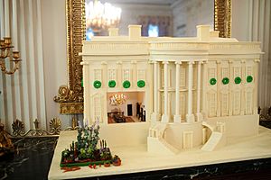 Replica of the White House made of gingerbread and white chocolate