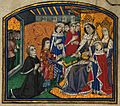 Rivers & Caxton Presenting book to Edward IV