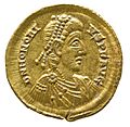 Solidus of Honorius (YORYM 2001 12465 2) obverse