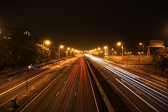 Tolo Highway at night (Street Light rays improved)