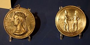 Treaty medals, Indian Treaty No. 7, 1877, brass - Glenbow Museum - DSC01079