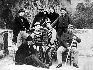 Ufficiali garibaldini Faconti, Zancani, Baratieri, Bezzi Enoch, Martini, Bezzi Ergisto, Tranquillini, Fontana (1860)