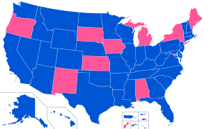 United States Governor gender map