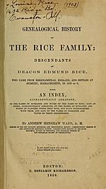 Ward-1858 Edmund Rice Descendants