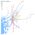 Wide-Area Map of Osaka City Subway