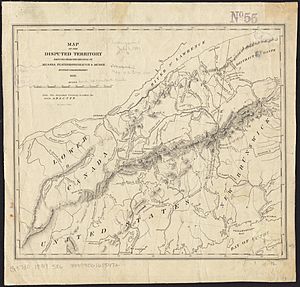 1839 Map of the disputed territory (Maine), reduced from the original of Messrs. Featherstonehaugh & Mudge, British commissioners, by William James Stone, from the Digital Commonwealth - commonwealth 7h14b0247