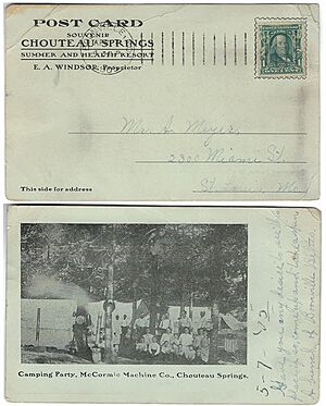 1905 Chouteau Springs postcard bothsides