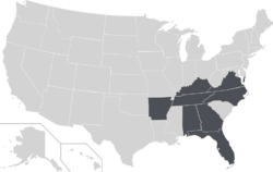 Location of teams in Atlantic Sun Conference