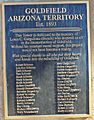 Apache Junction-Goldfield Ghost Town-Plaque