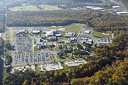 Aerial view of the main campus of Camden County College in Blackwood