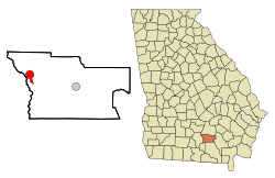 Location in Atkinson County and the state of Georgia
