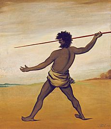 Benjamin Duterrau - Timmy, a Tasmanian Aboriginal, throwing a spear - Google Art Project