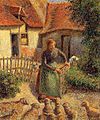 Bergère rentrant des moutons