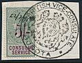 British consular revenue stamp used Bogota, Colombia, c. 1895