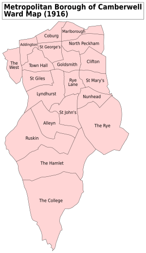 Camberwell Met. B Ward Map 1916