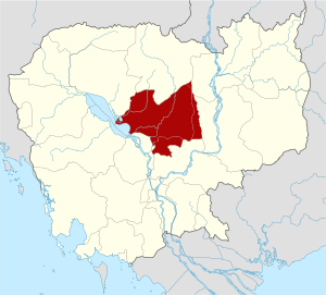 Map of Cambodia highlighting Kampong Thom