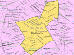 Census Bureau map of Barrington, New Jersey