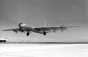 Convair XB-36 in flight just after takeoff or just before landing 061128-F-1234S-025