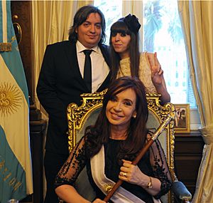 Cristina Fernández de Kirchner Máximo Kirchner Florencia Kirchner 2011-12-10
