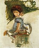 Edouard Manet - Julie Manet sitting on a watering-can