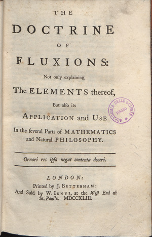 Emerson - Doctrine of fluxions, 1743 - 719535