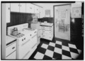 FIRST FLOOR, KITCHEN, SOUTH REAR CENTER ROOM OF HOUSE, LOOKING IN THE DINING ROOM FROM THE WEST - Armco-Ferro-Mayflower House, 251 Lake Front Drive (moved from Chicago, IL), HABS IND,64-BEVSH,10-18