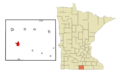 Faribault County Minnesota Incorporated and Unincorporated areas Blue Earth Highlighted