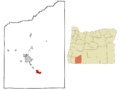 Jackson County Oregon Incorporated and Unincorporated areas Ashland Highlighted