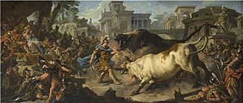 Jason taming the bulls of Aeëtes