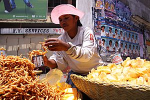 Kakapizon and chips food vendor in Antananarivo Madagascar
