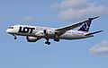 LOT Boeing 787-8 (SP-LRA) arrives London Heathrow 11Apr2015 arp