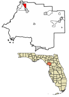Location of Andrews in Levy County, Florida