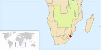 Location of the Zulu Kingdom, c. 1890 (red)(borders in flux)
