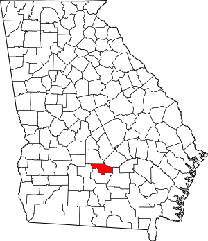 Map of Georgia highlighting Ben Hill County