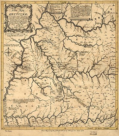 Map of Kentucke (1784) color