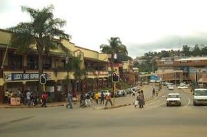A street in downtown Mbabane