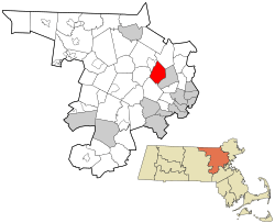 Location in Middlesex County in Massachusetts