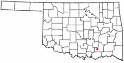 Location of Tushka, Oklahoma