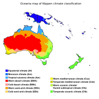 Oceania map of Köppen climate classification
