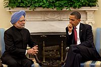 Manmohan Singh with American President Barack Obama at the White House