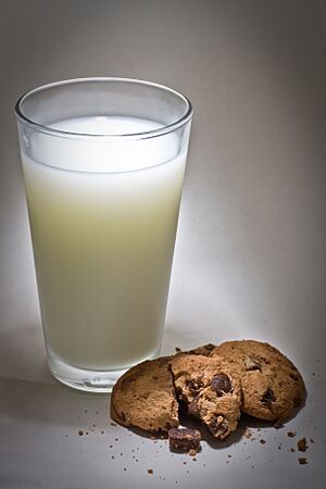 Presidents Choice -The Decadent, chocolate chip cookie, with a glass of milk