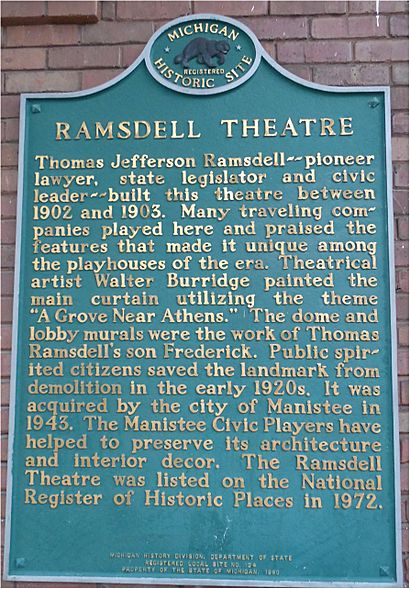 Ramsdell Theatre historic marker