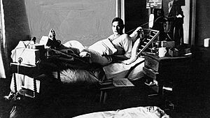 Richard Sorge in the hospital, during World War I